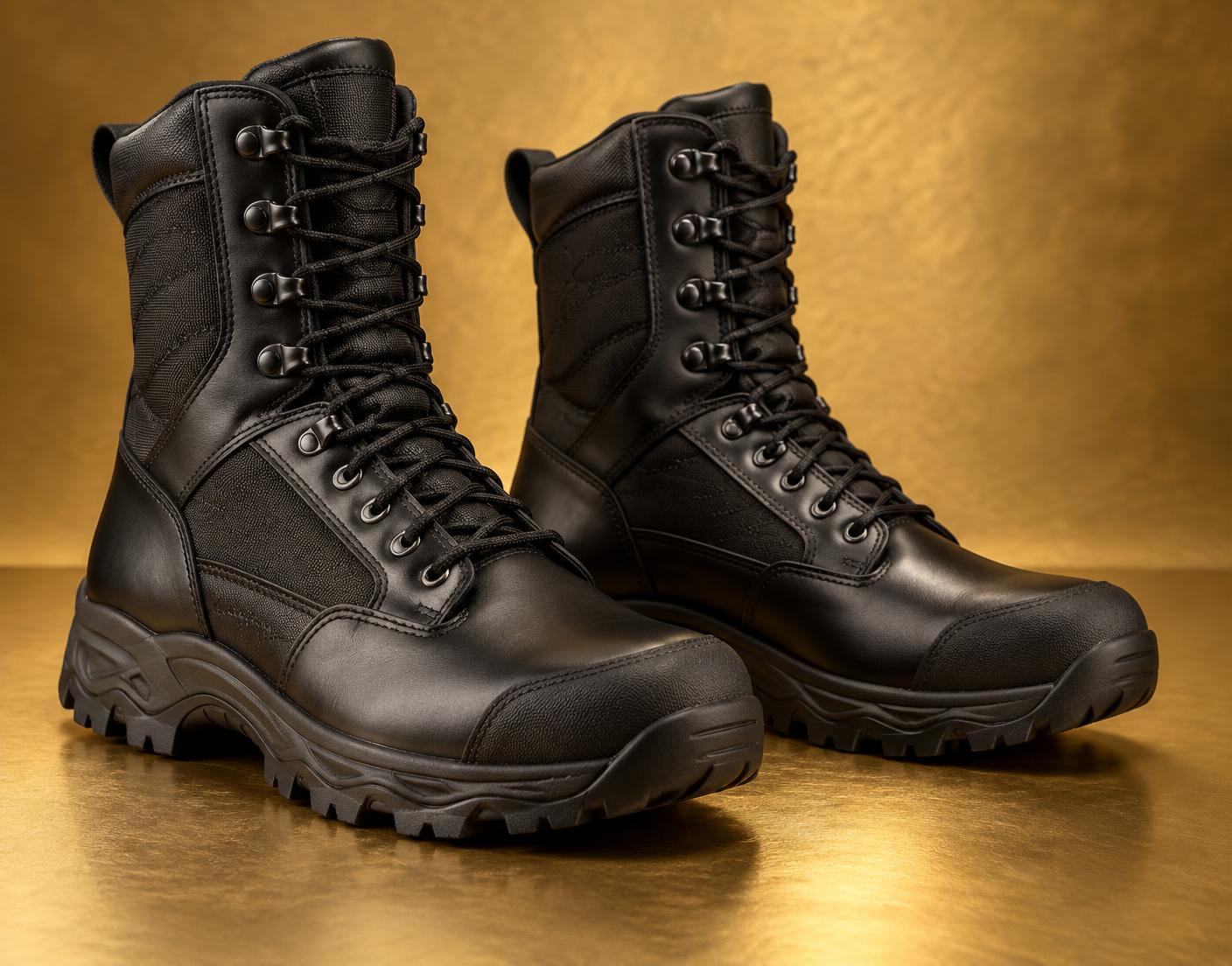 Pair of black Arma Dei tactical boots